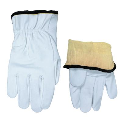 MCR Safety Goatskin Drivers Gloves, Goatskin/Kevlar, White/Yellow, 3601KXXL