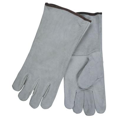 MCR Safety Split Cow Welders Gloves, Economy Shoulder Leather, Large, Gray, 4150B