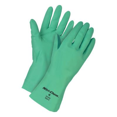 MCR Safety Nitri-Chem Nitrile Gloves, Straight, Unlined, X-Small, Green, 5316U