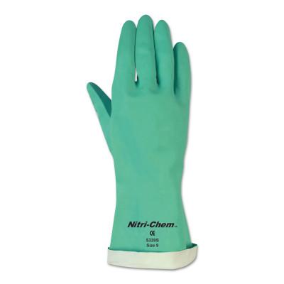 MCR Safety Unsupported Nitrile Gloves, Straight; Gauntlet Cuff, Flocked Lined, Size 8, 5338S