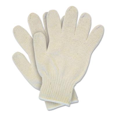 MCR Safety String Knit Gloves, Large, Hemmed, Heavy Weight, Natural, 9506LM