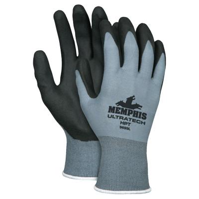 MCR Safety UltraTech HPT Coated Gloves, Large, Black/Gray/White, 9699L