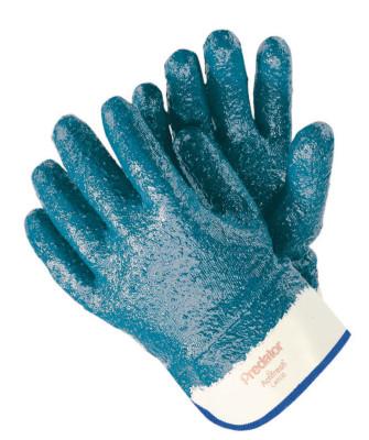 MCR Safety Predator Nitrile Coated Gloves, Large, Blue, Extra Rough Finish, Fully Coated, 9761R