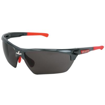 MCR Safety Dominator DM3 Safety Glasses, Gray Lens, MAX6 Anti-Fog, Gunmetal Frame, DM1312PF