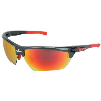 MCR Safety Dominator DM3 Safety Glasses, Fire Mirror Lens,/Duramass HC, Gunmetal Frame, DM131R