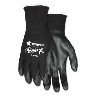 MCR Safety Ninja X Bi-Polymer Coated Palm Gloves, Medium, Black, N9674M