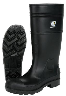 MCR Safety PVC Boot, Size 13, 16 in, Black, VBS12013