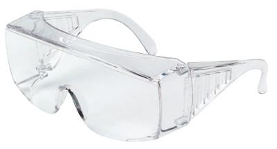 MCR Safety Yukon Uncoated Protective Eyewear, Clear Polycarb Lens/Frame,140mm Temple, 9800B