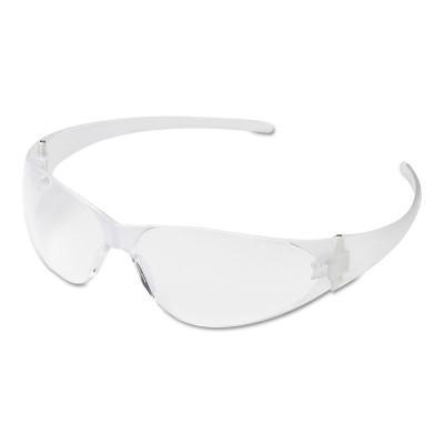 MCR Safety Checkmate Safety Glasses, Clear Lens, Polycarbonate, Uncoated, Clear Frame, CK100