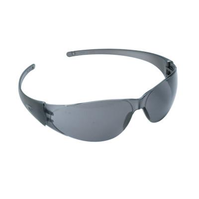 MCR Safety Checkmate Safety Glasses, Gray Lens, Polycarbonate, Anti-Scratch, Black Frame, CK112
