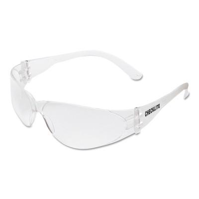 MCR Safety Checklite Safety Glasses, Clear Lens, Anti-Fog, Scratch-Resistant, Clear Frame, CL110AF