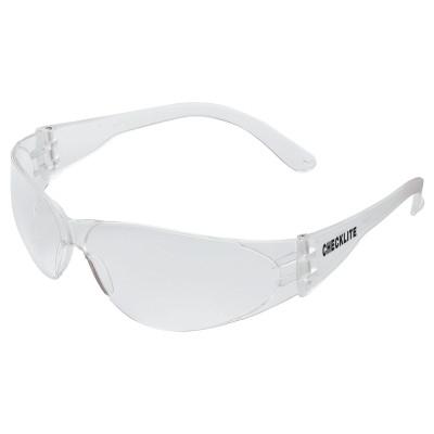 MCR Safety Checklite Safety Glasses, Clear Lens, Scratch-Resistant, Clear Frame, CL110