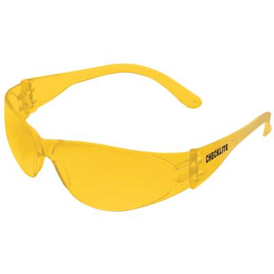 MCR Safety Checklite Safety Glasses, Amber Lens, Duramass Hard Coat, Amber Frame, CL114