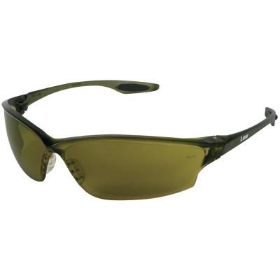 MCR Safety Law 2 Protective Eyewear, Green Lens, Duramass HC/Filter 3.0, Black Frame, Nylon, LW2130