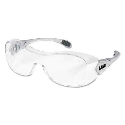 MCR Safety Law OTG Protective Eyewear, Clear Lens, Polycarbonate, Anti-Fog, Silver Frame, OG110AF
