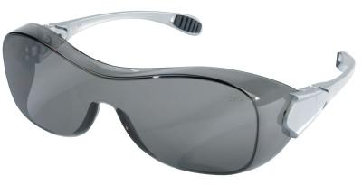 MCR Safety Law OTG Protective Eyewear, Gray Lens, Polycarbonate, Anti-Fog, Silver Frame, OG112AF
