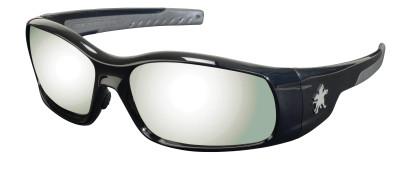 MCR Safety Swagger Safety Glasses, Silver Mirror Lens, Duramass Hard Coat, Black Frame, SR117