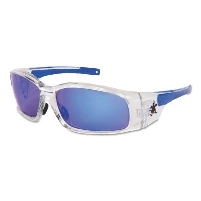 MCR Safety Swagger Safety Glasses, Blue Diamond Mirror Lens, Duramass HC, Clear Frame, SR148B