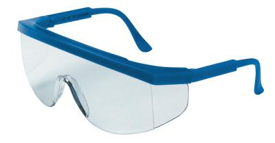 MCR Safety Tomahawk Protective Eyewear, Clear Lens, Duramass Hard Coat, Blue Frame, Nylon, TK120