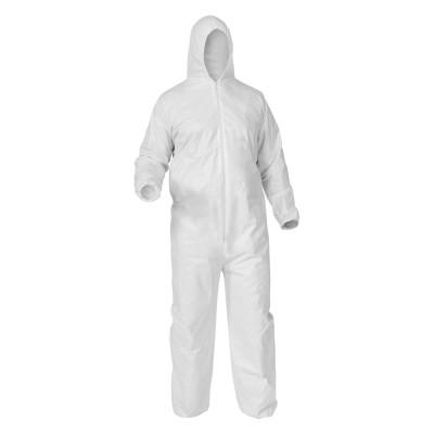 Kimberly-Clark Professional KLEENGUARD™ A35 Coveralls, White, 2X-Large, Attached Hood, Elastic Wrists/Ankles, 38941