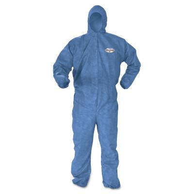 Kimberly-Clark Professional KLEENGUARD* A60 Hooded Coveralls with Elastic Wrists and Ankles, Blue, Medium, 45022