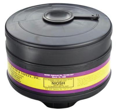 3M™ Breathe Easy™ AEP3 Cartridges, Particulates/Organic Vapors/Chlorine/Hydrogen Chloride/Sulfur Dioxide, Magenta/Yellow, 453-03-01R06