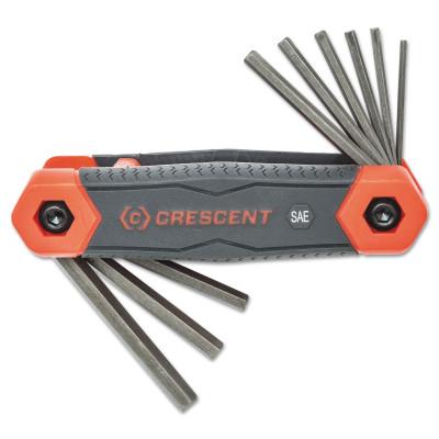 Apex Tool Group Folding Hex Key Sets, 9 Pc., Hex Tip, Inch, CHKFSAE9