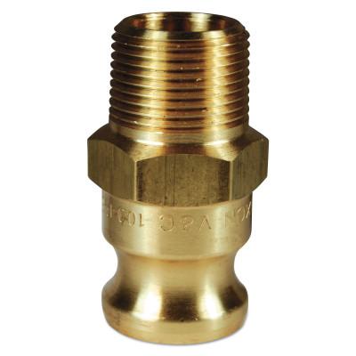 Dixon Valve Andrews/Boss-Lock Type F Cam and Groove Adapters, 1/2 in (NPT) Male, Brass, 50-F-BR