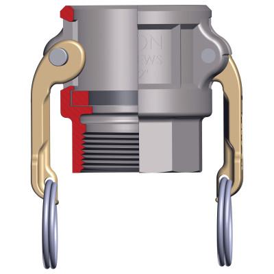 Dixon Valve Andrews Type D Cam and Groove Couplers, 2 in (NPT) Female, Brass, 200-D-BR