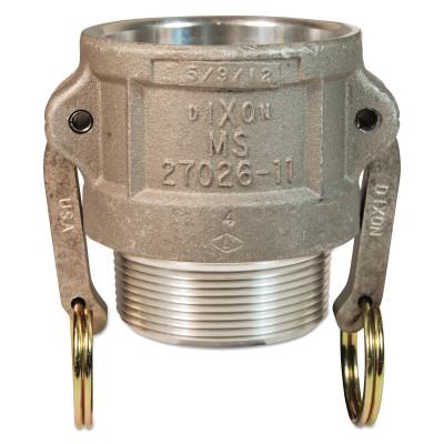 Dixon Valve Andrews Type B Cam and Groove Couplers, 3/4 in (NPT) Male, Aluminum, 75-B-AL