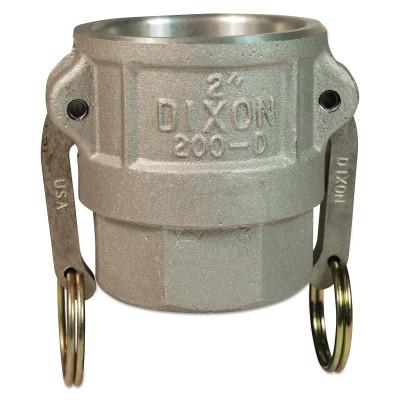 Dixon Valve Andrews Type D Cam and Groove Couplers, 4 in (NPT) Female, Aluminum, 400-D-AL