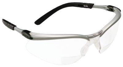 3M™ BX Safety Eyewear, +1.5 Diopter Polycarbon Hard Coat Lenses, Silver/Black Frame, 11374-00000-20