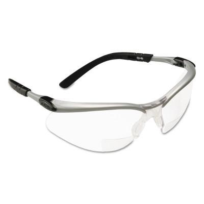 3M™ BX Safety Eyewear, +2.0 Diopter Polycarbon Hard Coat Lenses, Silver/Black Frame, 11375-00000-20