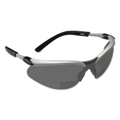 3M™ BX™ Safety Eyewear, Gray +1.5 Diopter Polycarbonate Hard Coat Lenses, Silver/Blk, 11377-00000-20