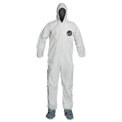 DuPont™ ProShield® 50 Hooded Coveralls w/Attached Boots and Elastic Wrists, White, XL, NB122SWHXL002500