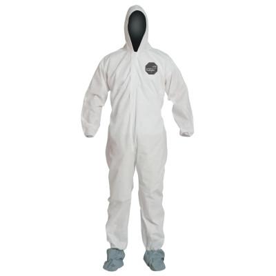 DuPont™ Proshield 10 Coveralls White with Attached Hood and Boots, White, Large, PB122SW-LG