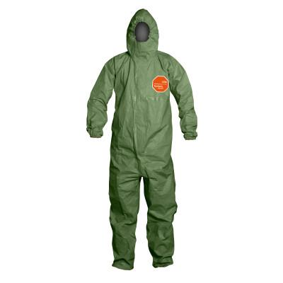 DuPont™ Tychem 2000 SFR Coveralls with Attached Hood, Green, Medium, QS127TGRMD000400