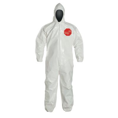 DuPont™ Tychem SL CoverallsHood, 3XL, Bound , Elastic Wrists/Ankles, Hood, Storm Flap, SL127B-3XL