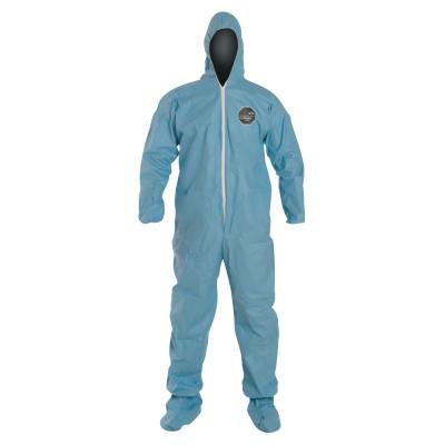 DuPont™ Tempro Coveralls with Attached Hood and Integrated Socks, Blue, 3X-Large, TM122SBU3X002500