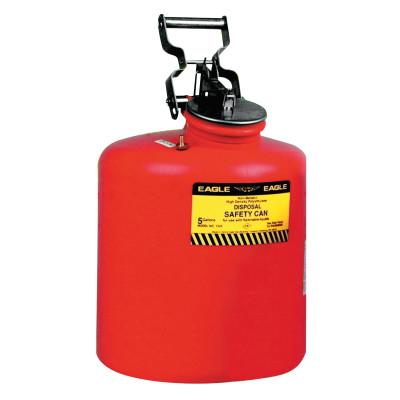 Eagle Mfg Waste Disposal Cans, Hazardous Waste Can, 5 gal, Red, Galvanized Steel, 1425