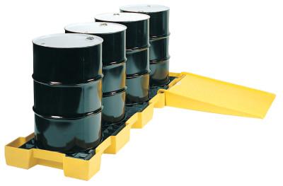 Eagle Mfg Lab Pack Open Head Poly Drum, 55 gal, Yellow, Locking Ring, 1655
