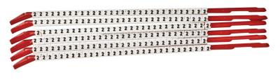 Brady® Clip Sleeve Wire Markers, 0.3 in x 3 in, "2", Black on White, SCN10-2