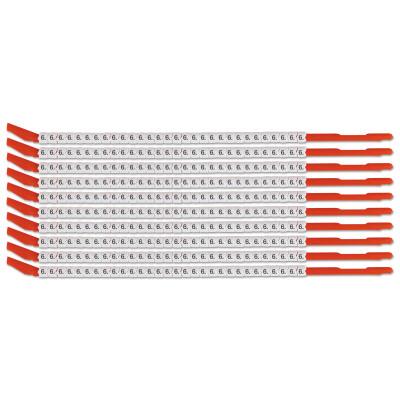 Brady® Clip Sleeve Wire Markers, 3 in x 8.8 in, "6", Black on White, SCN10-6