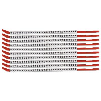Brady® Clip Sleeve Wire Markers, 3 in x 9 1/4 in, "B", Black on White, SCN10-B