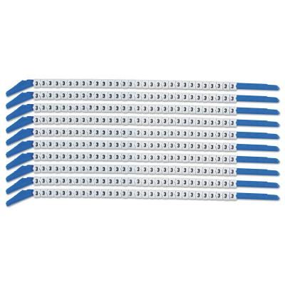 Brady® Clip Sleeve Wire Markers, 3 in x 9 1/4 in, "3", Black on White, SCN13-3