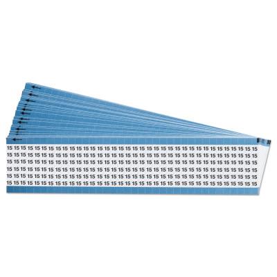 Brady® Solid Numbers Wire Marker Cards,  "15", Black on White, TWM-15-PK