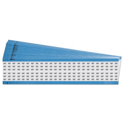 Brady® Solid Numbers Wire Marker Cards, "157", Black on White, WM-157-PK