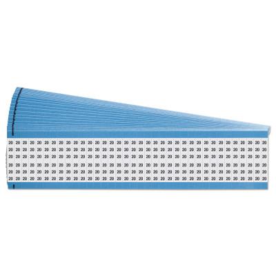 Brady® Solid Numbers Wire Marker Cards, 9 1/2 in x 2 1/4 in, "20", Black on White, WM-20-PK