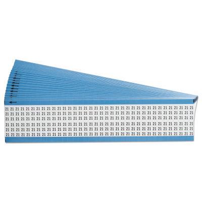 Brady® Solid Numbers Wire Marker Cards, 9 1/2 in x 2 1/4 in, "21", Black on White, WM-21-PK