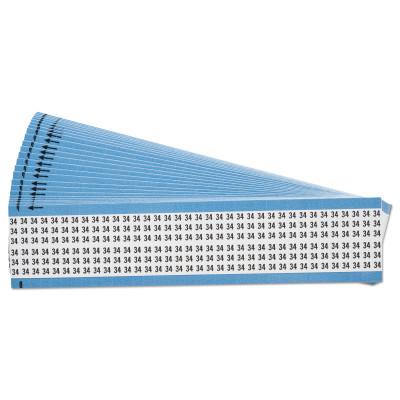 Brady® Solid Numbers Wire Marker Cards, 9 1/2 in x 2 1/4 in, "34", Black on White, WM-34-PK